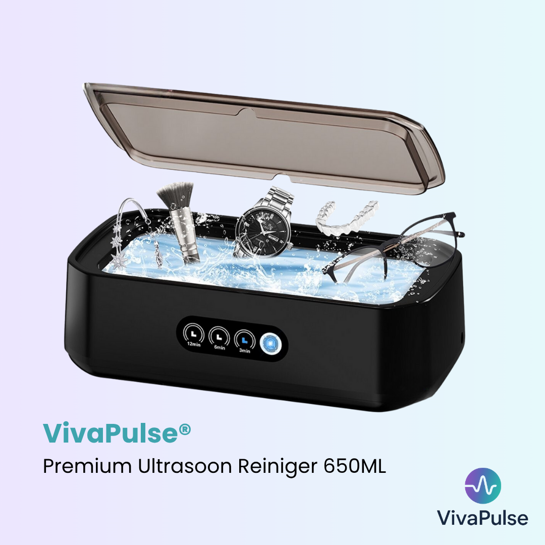 VivaPulse® Premium Ultrasoon Reiniger 650ML | Breng de Glans en Hygiëne van Uw Kostbaarste Items Terug