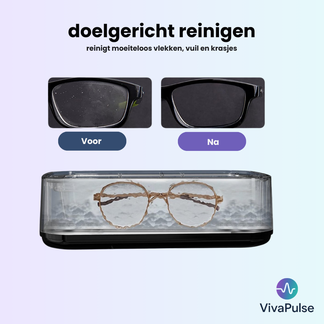 VivaPulse® Premium Ultrasoon Reiniger 650ML | Breng de Glans en Hygiëne van Uw Kostbaarste Items Terug