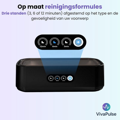 VivaPulse® Premium Ultrasoon Reiniger 650ML | Breng de Glans en Hygiëne van Uw Kostbaarste Items Terug