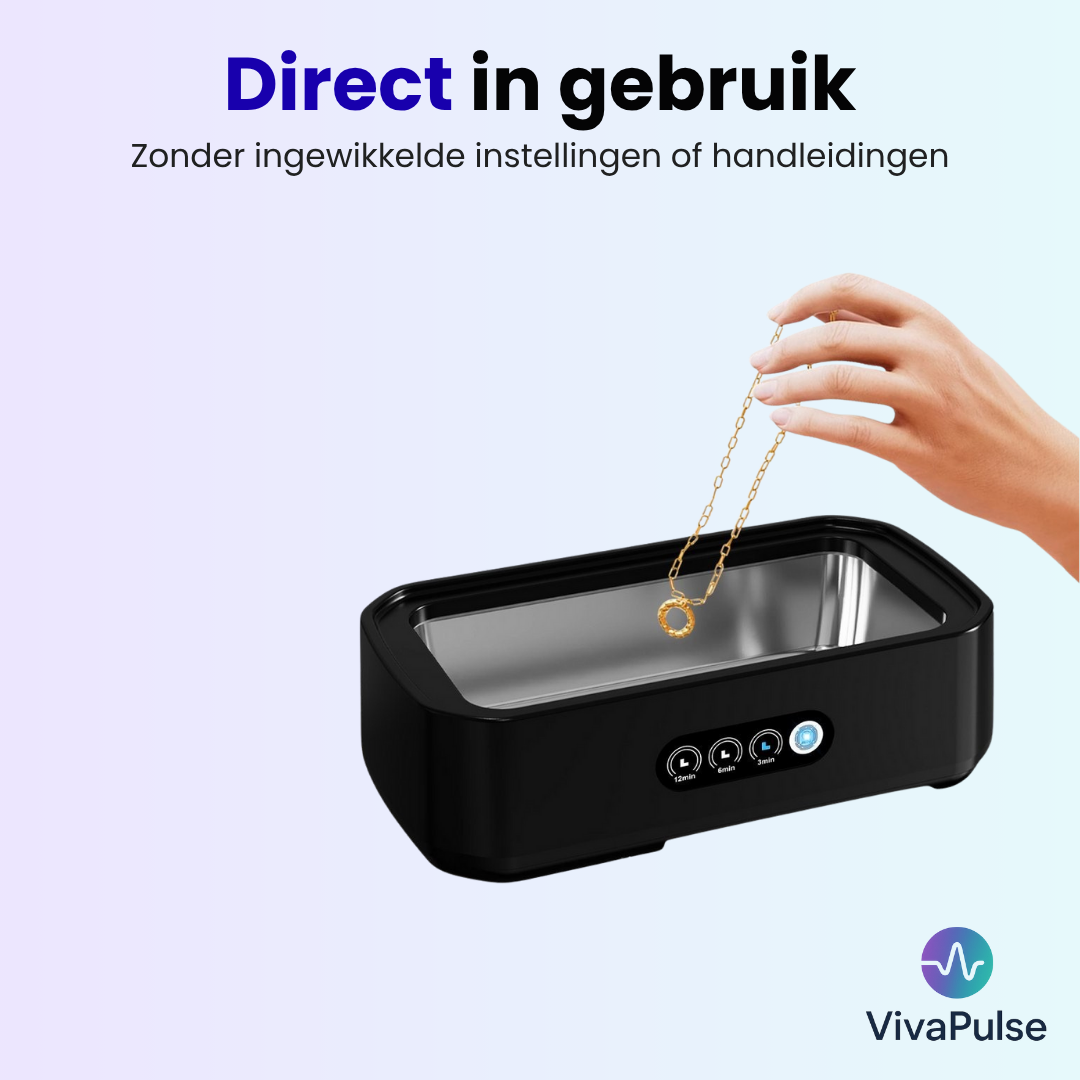 VivaPulse® Premium Ultrasoon Reiniger 650ML | Breng de Glans en Hygiëne van Uw Kostbaarste Items Terug