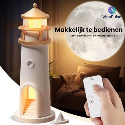 VivaPulse® Lamp met Maan Projector | Lichtgevende Vuurtoren