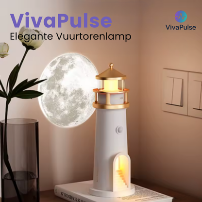 VivaPulse® Lamp met Maan Projector | Lichtgevende Vuurtoren